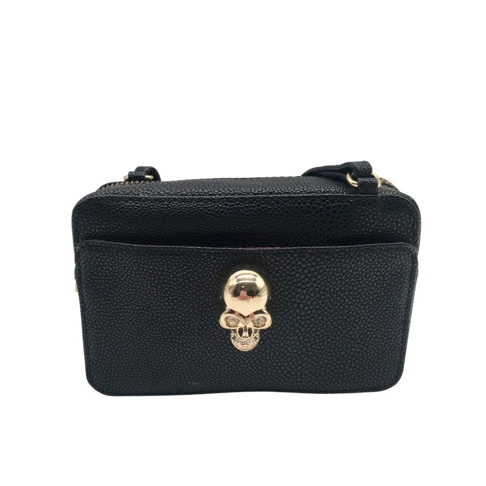 Leslie HSU Black Pebbled Leather Gigi Power Bag